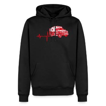 Shirt Cadeau Ambulance Heartbeat - Sweat à capuche Premium bio Homme - noir - Devant - Nico (187cm)