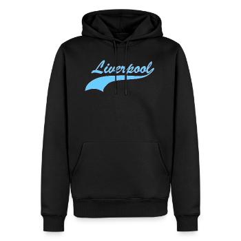 Liverpool - Männer Premium Bio Hoodie - Schwarz - Vorne - Nico (187cm)