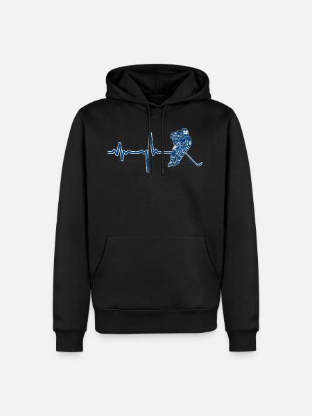 Gift heartbeat ice hockey - Men’s Premium Organic Hoodie - black