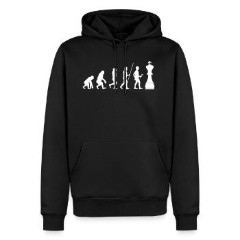 Evolution Geschenk Schach shirt Schachfiguren - Männer Premium Bio Hoodie - Schwarz - Vorne - Nico (187cm)