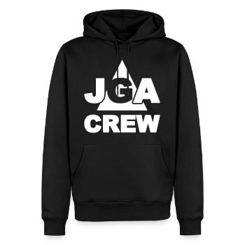 JGA Crew - Männer Premium Bio Hoodie - Schwarz - Vorne - Nico (187cm)