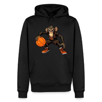 Affen Basketball - Männer Premium Bio Hoodie - Schwarz - Vorne - Nico (187cm)