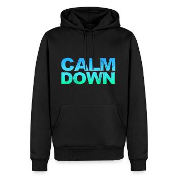 Détente et détente. Calme-toi - Sweat à capuche Premium bio Homme - noir - Devant - Nico (187cm)