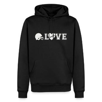 Football Liebe American Football Love Geschenk - Männer Premium Bio Hoodie - Schwarz - Vorne - Nico (187cm)