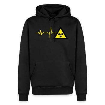 Cadeau physicien nucléaire Heartbeat - Sweat à capuche Premium bio Homme - noir - Devant - Nico (187cm)