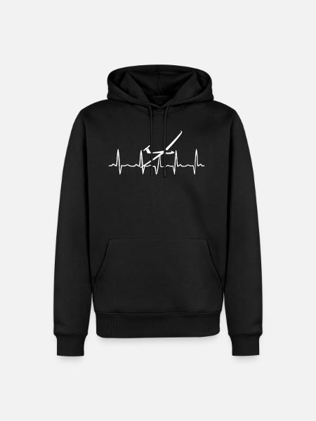 Segelflieger Herzschlag - Männer Premium Bio Hoodie - Schwarz