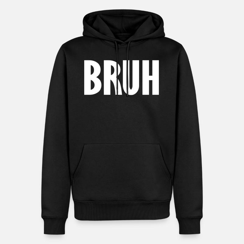 bruh - Sweat à capuche Premium bio Homme - noir
