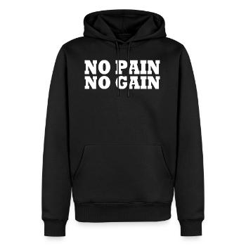 No pain no gain - Männer Premium Bio Hoodie - Schwarz - Vorne - Nico (187cm)