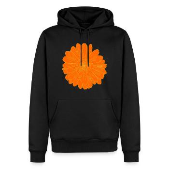 Blüte Orange Classic - Männer Premium Bio Hoodie - Schwarz - Vorne - Nico (187cm)