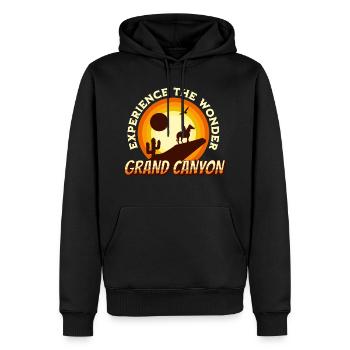 Retro Grand Canyon Nationalpark Wandern im Freien - Männer Premium Bio Hoodie - Schwarz - Vorne - Nico (187cm)