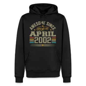 April 2002 Geburtstag Vintage Geschenkidee 2002 - Männer Premium Bio Hoodie - Schwarz - Vorne - Nico (187cm)