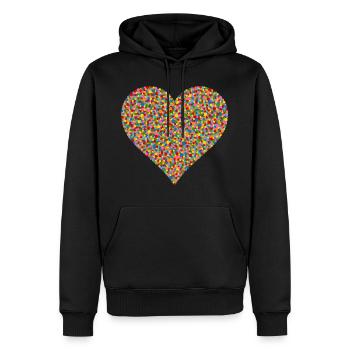 Coeur de confettis - Sweat à capuche Premium bio Homme - noir - Devant - Nico (187cm)