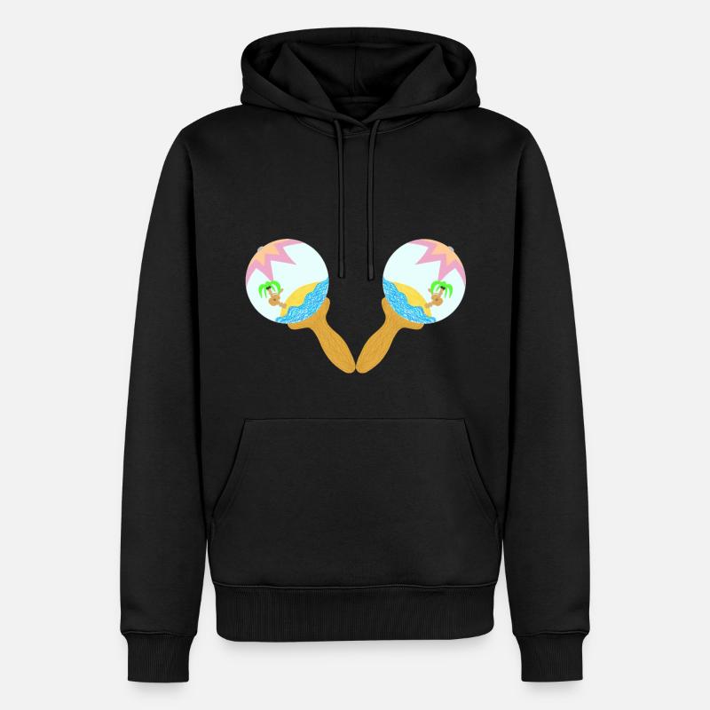 Maracas avec palmier - Sweat à capuche Premium bio Homme - noir