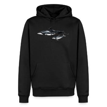 Dolphin with rugged teeth - Dolphin - Steno rostre - Men’s Premium Organic Hoodie - black - Front - Nico (187cm)