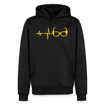 Geschenk Heartbeat Optiker 01 - Männer Premium Bio Hoodie - Schwarz - Vorne - Nico (187cm)
