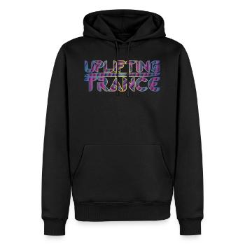 Erhebende Trance Music | Purple Vortex - Männer Premium Bio Hoodie - Schwarz - Vorne - Nico (187cm)