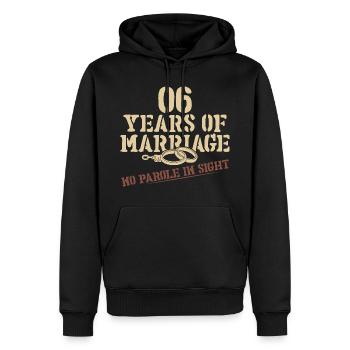 6 Years Together - Men’s Premium Organic Hoodie - black - Front - Nico (187cm)