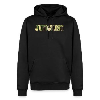 Junglist Soldier Green - Men’s Premium Organic Hoodie - black - Front - Nico (187cm)