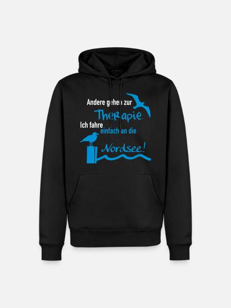 Therapie Nordsee - Männer Premium Bio Hoodie - Schwarz