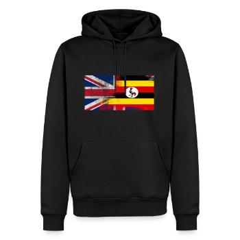 British Uganda Half Uganda Half UK Flag - Men’s Premium Organic Hoodie - black - Front - Nico (187cm)