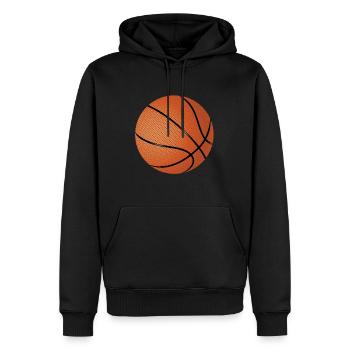 Basketball T-Shirt Orange - Männer Premium Bio Hoodie - Schwarz - Vorne - Nico (187cm)