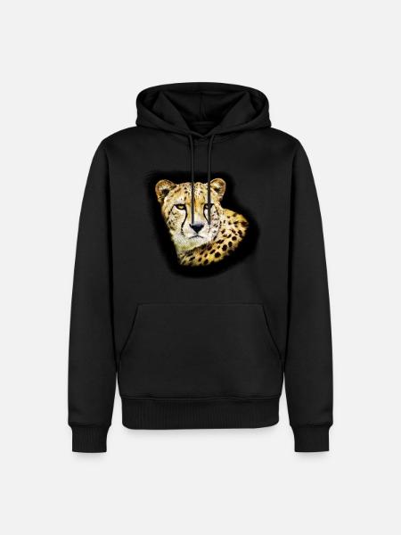 Gepard - Männer Premium Bio Hoodie - Schwarz