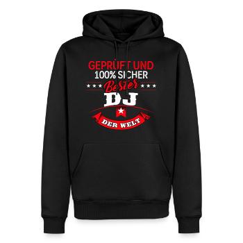 DJ Djaying DJs Diskjockey Discjockey - Männer Premium Bio Hoodie - Schwarz - Vorne - Nico (187cm)