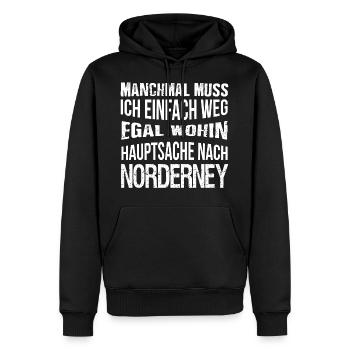 Hauptsache nach Norderney - Männer Premium Bio Hoodie - Schwarz - Vorne - Nico (187cm)
