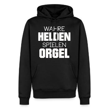 ORGEL WAHRE HELDEN SPIELEN ORGEL MÄNNER - Männer Premium Bio Hoodie - Schwarz - Vorne - Nico (187cm)