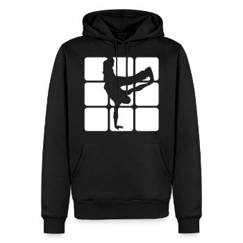 BREAKDANCE 1C 1 - Sweat à capuche Premium bio Homme - noir - Devant - Nico (187cm)