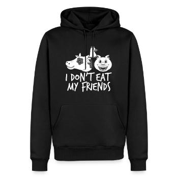I don't eat my friends - vegan Veganer Vegetarier - Männer Premium Bio Hoodie - Schwarz - Vorne - Nico (187cm)