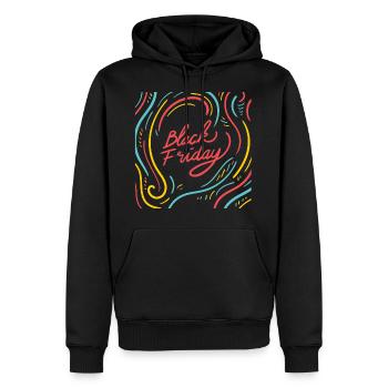 Cadeaux black friday. achats. Magasinez jusqu’à ce que vous tombiez. - Sweat à capuche Premium bio Homme - noir - Devant - Nico (187cm)