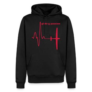 Herzschlag Segelflugzeug Geschenk für Segelflieger - Männer Premium Bio Hoodie - Schwarz - Vorne - Nico (187cm)