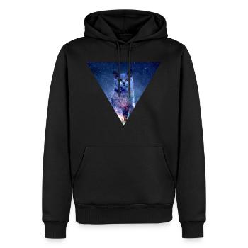 GALAXY CAT CAT LOVERS CHATS CHATONS CADEAUX - Sweat à capuche Premium bio Homme - noir - Devant - Nico (187cm)