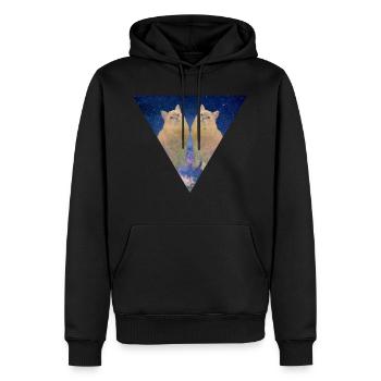 GALAXY CATS CATS FRIENDS CATS KITTEN GIFT - Men’s Premium Organic Hoodie - black - Front - Nico (187cm)