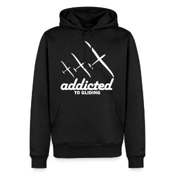 Süchtig nach Segelfliegen Segelflieger Geschenk - Männer Premium Bio Hoodie - Schwarz - Vorne - Nico (187cm)