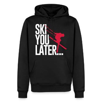Plus tard de vous ski - ski montagne neige - ski- - Sweat à capuche Premium bio Homme - noir - Devant - Nico (187cm)