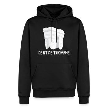 Dent De Triomphe - Sweat à capuche Premium bio Homme - noir - Devant - Nico (187cm)