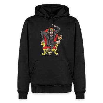 Bitcoin Monkey King - Beta Edition - Men’s Premium Organic Hoodie - black - Front - Nico (187cm)