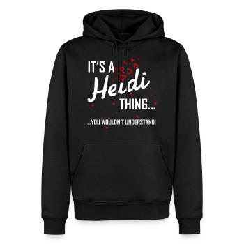 Il est une chose Heidi tu ne comprendrais pas! nom - Sweat à capuche Premium bio Homme - noir - Devant - Nico (187cm)
