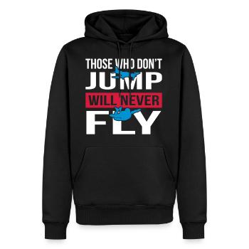 Will Never Fly Skydive - Men’s Premium Organic Hoodie - black - Front - Nico (187cm)