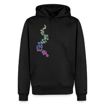 Bonbons colorés paillettes - Sweat à capuche Premium bio Homme - noir - Devant - Nico (187cm)
