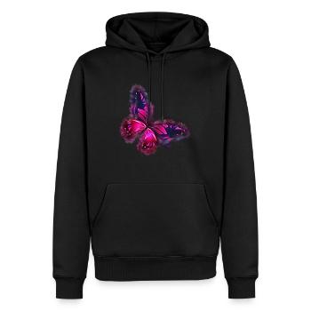 Schmetterling Rosa hell glühend - Männer Premium Bio Hoodie - Schwarz - Vorne - Nico (187cm)