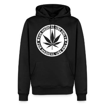 chanvre médical - Sweat à capuche Premium bio Homme - noir - Devant - Nico (187cm)