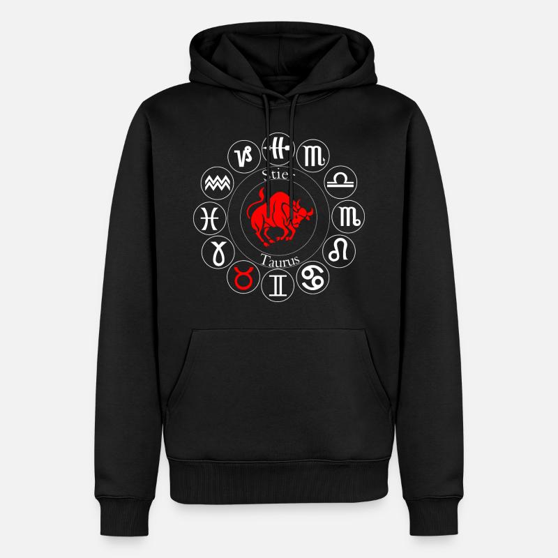Sternzeichen Stier - Männer Premium Bio Hoodie - Schwarz