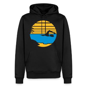 palmen insel urlaub ferien sonne strand schwimmen - Männer Premium Bio Hoodie - Schwarz - Vorne - Nico (187cm)