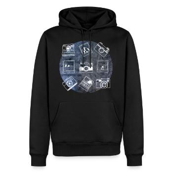 Fotografie Illustration - Männer Premium Bio Hoodie - Schwarz - Vorne - Nico (187cm)