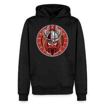 Wikinger Odin | Rabengott Krieger Walhalla Valknut - Männer Premium Bio Hoodie - Schwarz - Vorne - Nico (187cm)