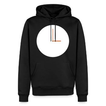 Uhr - Männer Premium Bio Hoodie - Schwarz - Vorne - Nico (187cm)