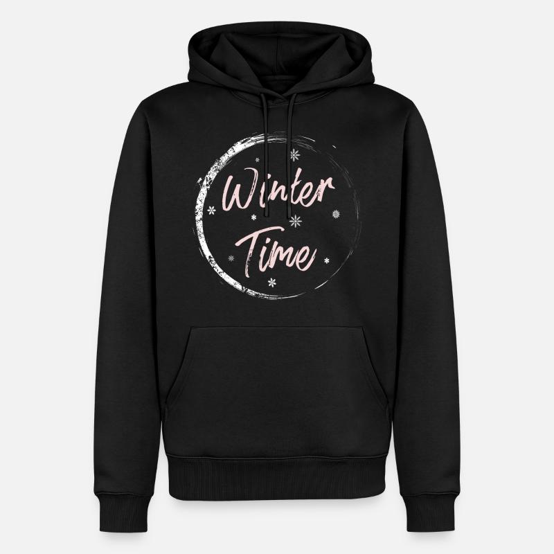 Winter Time - Männer Premium Bio Hoodie - Schwarz